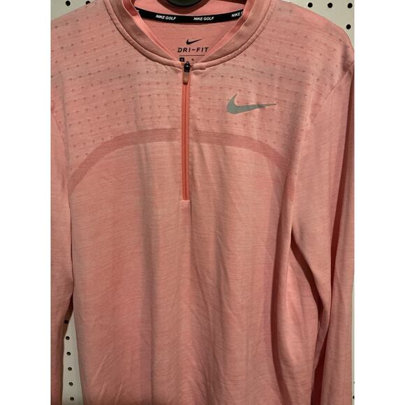 Nike Golf Womens Active Dri 1/4 Zip Top Salmon Medium Running Used - Picture 2 of 5